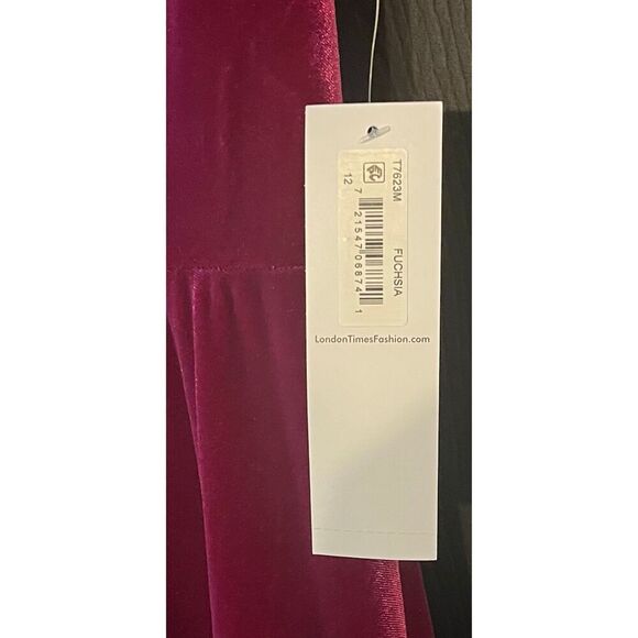 London Times Women's Illusion Flutter SLV Ruched Midi - Picture 5 of 9